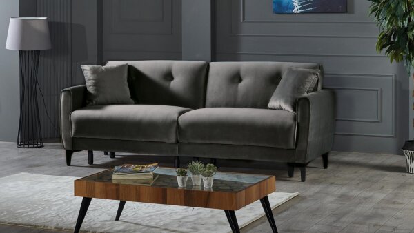 3-Sitzer Sofa Schlafsofa PRATICA Bettfunktion anthrazit