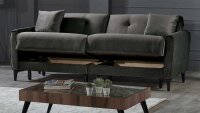 3-Sitzer Sofa Schlafsofa PRATICA Bettfunktion anthrazit