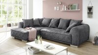Ecksofa SENTINA L-Sofa Stoff Samtoptik anthrazit inkl....